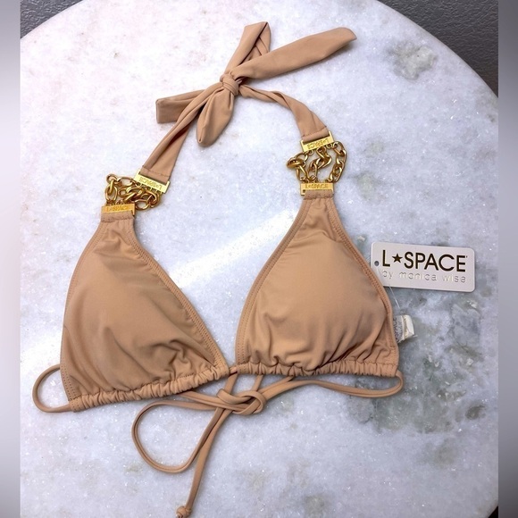 L*space bikini top NWT Nude with links sz Small size 4 size 6 - Picture 1 of 7